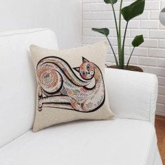 Goblen Dokuma Kırlent Kılıfı 43x43cm