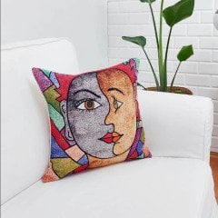 Goblen Dokuma Kırlent Kılıfı 43x43cm