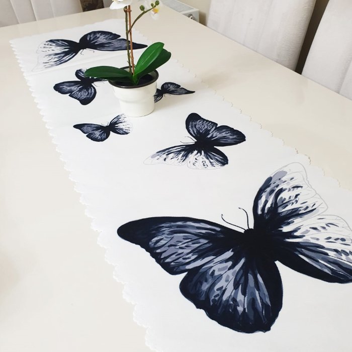 Renkli Kelebekler Model Dekoratif Runner 40x140cm