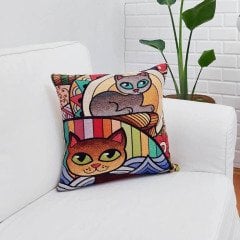 Goblen Dokuma Kırlent Kılıfı 43x43cm