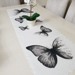 Renkli Kelebekler Model Dekoratif Runner 40x140cm