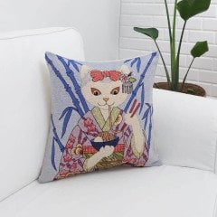 Goblen Dokuma Kırlent Kılıfı 43x43cm