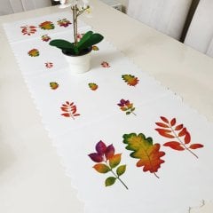 Renkli Yapraklar Dekoratif Runner 40x140cm