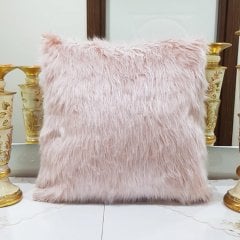 Peluş Kırlent Kılıfı Pudra 43x43cm