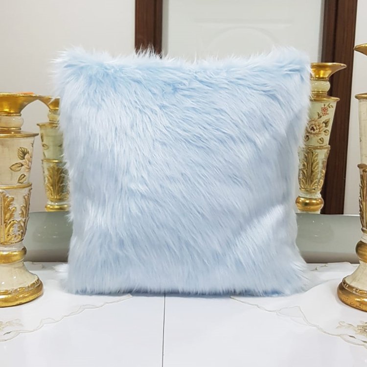Peluş Kırlent Kılıfı Mavi 43x43cm