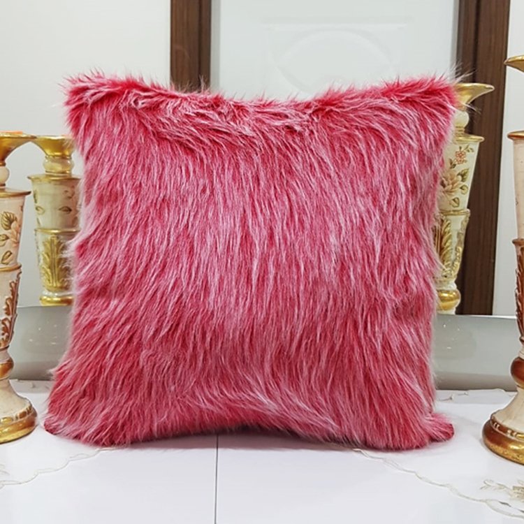 Peluş Kırlent Kılıfı Kırmızı 43x43cm