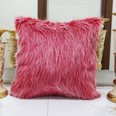 Peluş Kırlent Kılıfı Kırmızı 43x43cm
