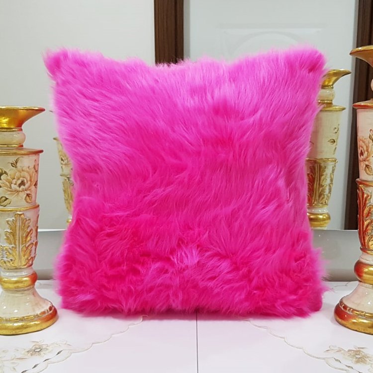 Peluş Kırlent Kılıfı Fuşya 43x43cm