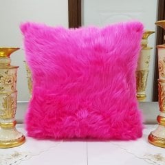 Peluş Kırlent Kılıfı Fuşya 43x43cm