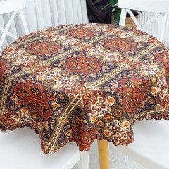 Kilim Desen Yuvarlak Masa Örtüsü 135x135cm