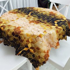 Küpler Desen Kare Masa Örtüsü 140x140cm