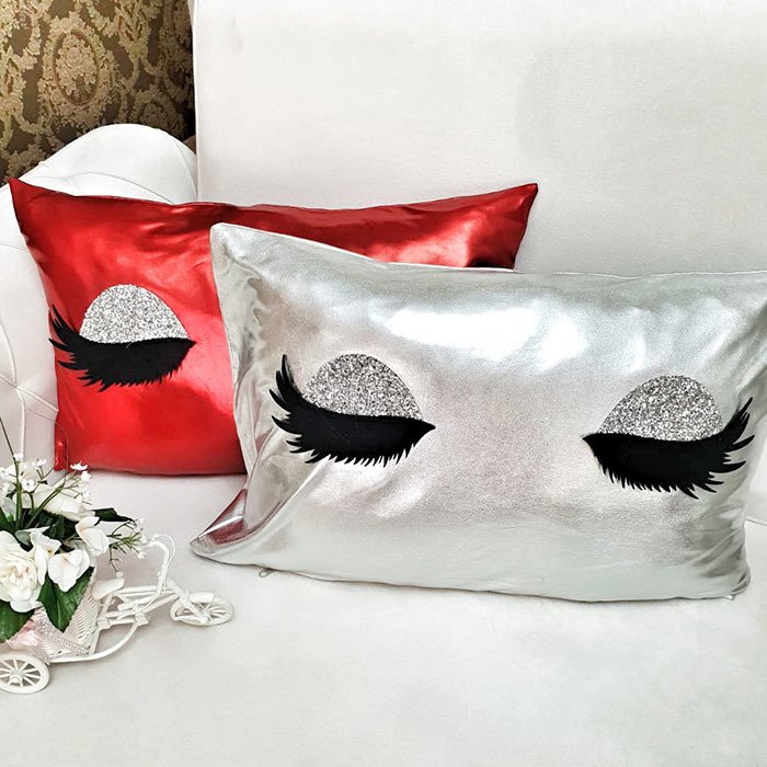 Lame Kumaş Kirpik Kırlent Kılıfı 2'li Set 35x55cm