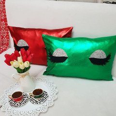 Lame Kumaş Kirpik Kırlent Kılıfı 2'li Set 35x55cm