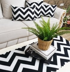 Zigzag Desen Siyah Beyaz 4 lü Kombin Set