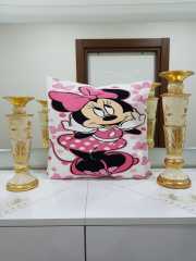 Pembe & Siyah Mini Mouse Desenli Kırlent Kılıfı