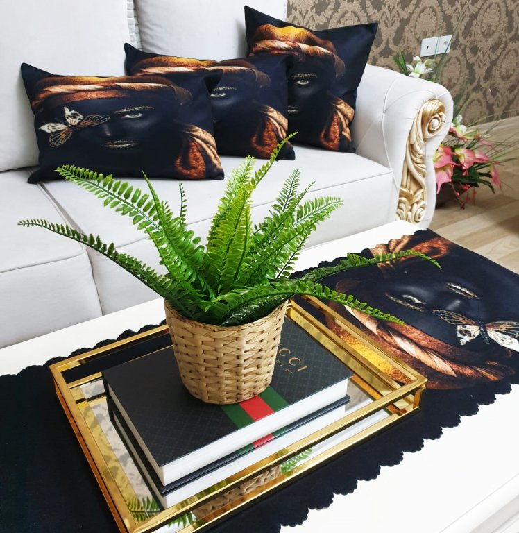 Black Woman Gold Baskılı 4 lü Kombin Set