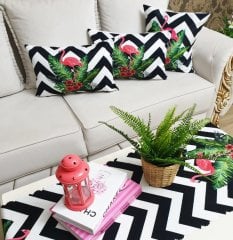 Tropikal Zigzag Desen 4 lü Kombin Set