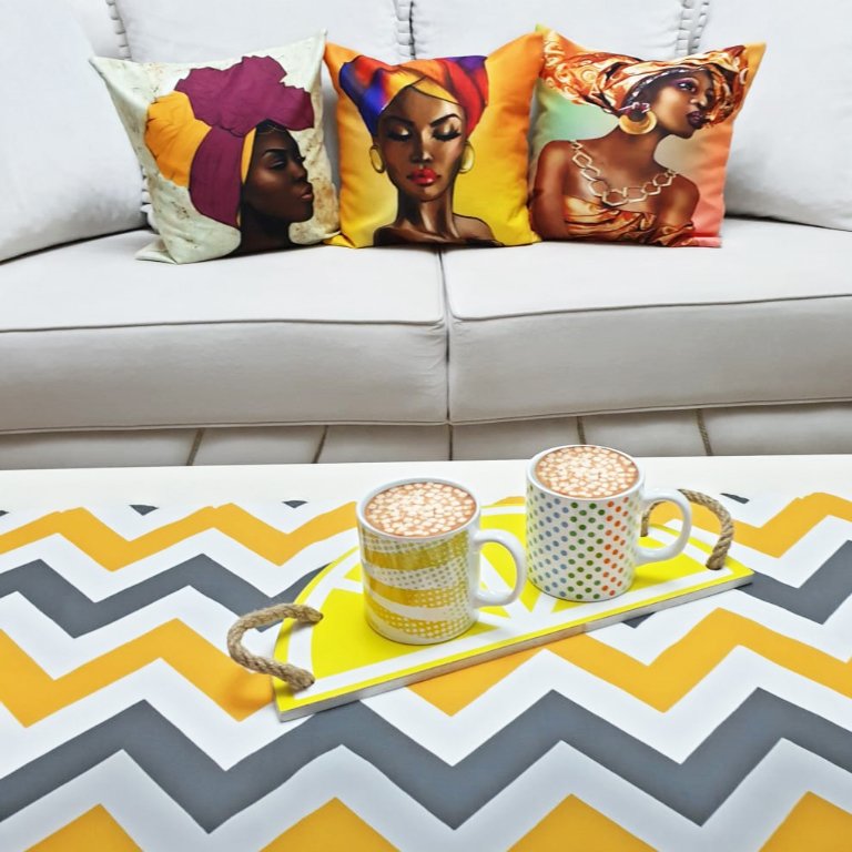 Afrikan Karışık Desen 4 lü Kombin Set