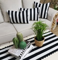 Trend Piyano Desen Siyah Beyaz 4 lü Kombin Set