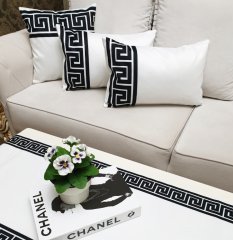 Trend Hitit Desen Siyah Beyaz 4 lü Kombin Set
