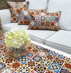 Çini Motif Baskılı 4 lü Kombin Set