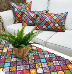 Çini Motif Baskılı 4 lü Kombin Set