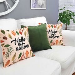 Sonbahar Temalı Kırlent Kılıfı 3'lü Kombin Set