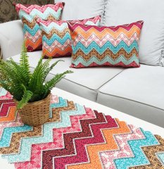 Çini Motif Baskılı 4 lü Kombin Set