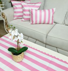 Trend Piyano Desen Pembe Beyaz 4 lü Kombin Set