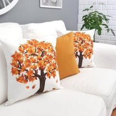 Sonbahar Temalı Kırlent Kılıfı 3'lü Kombin Set