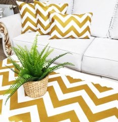 Zigzag Desen Hardal Beyaz 4 lü Kombin Set