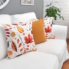 Sonbahar Temalı Kırlent Kılıfı 3'lü Kombin Set