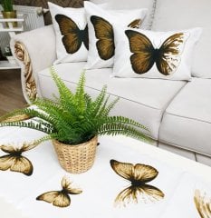 Trend Kelebek Desen Kahve 4 lü Kombin Set