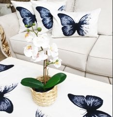 Trend Kelebek Desen Lacivert 4 lü Kombin Set