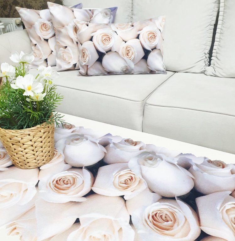 Gül Bahçesi Desen Baskı 4 lü Kombin Set