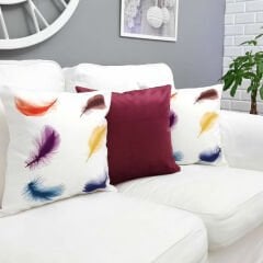 Sonbahar Temalı Kırlent Kılıfı 3'lü Kombin Set