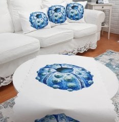 Marin Mavi Mercan Baskılı 4 lü Kombin Set