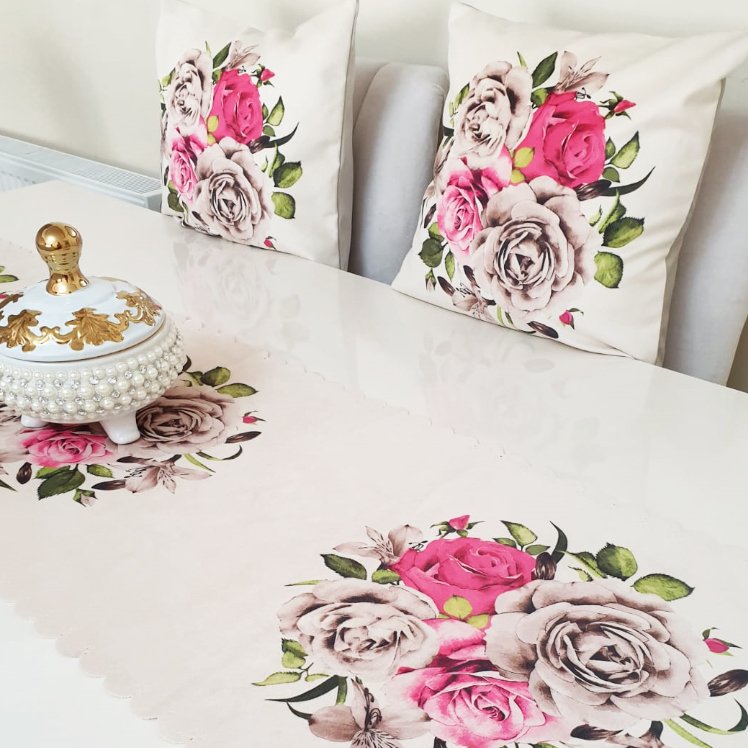 Çiçekli Desen Baskılı 3 lü Kombin Set