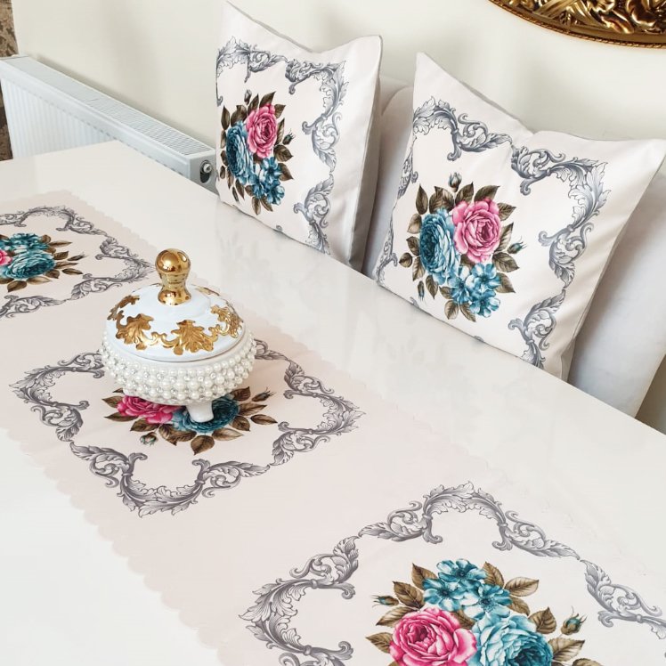 Çiçekli Desen Baskılı 3 lü Kombin Set