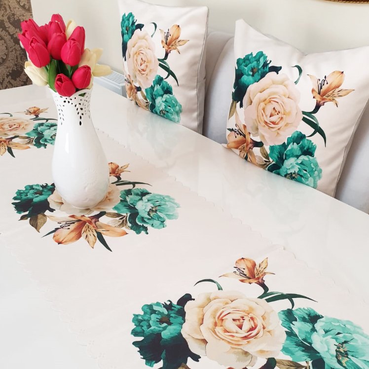 Çiçekli Desen Baskılı 3 lü Kombin Set