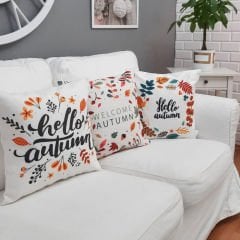 Sonbahar Temalı Kırlent Kılıfı 3'lü Kombin Set