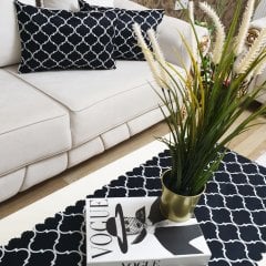 Fas Kapısı Desen Siyah 3 lü Kombin Set