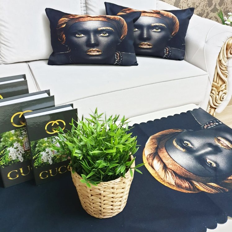 Black Woman Desen Siyah 3 lü Kombin Set