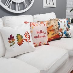 Sonbahar Temalı Kırlent Kılıfı 4'lü Kombin Set
