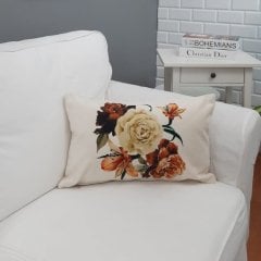 Çiçekli Temalı Dekoratif Kırlent Kılıfı