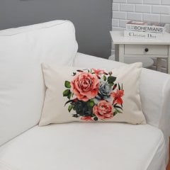 Çiçekli Temalı Dekoratif Kırlent Kılıfı