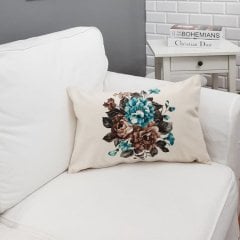 Çiçekli Temalı Dekoratif Kırlent Kılıfı
