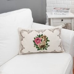 Çiçekli Temalı Dekoratif Kırlent Kılıfı