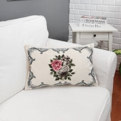 Çiçekli Temalı Dekoratif Kırlent Kılıfı