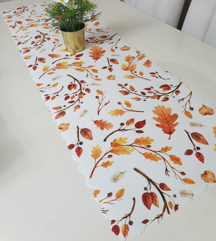 Sonbahar Temalı Dekoratif Runner Örtü 40x140cm